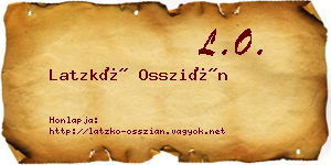 Latzkó Osszián névjegykártya